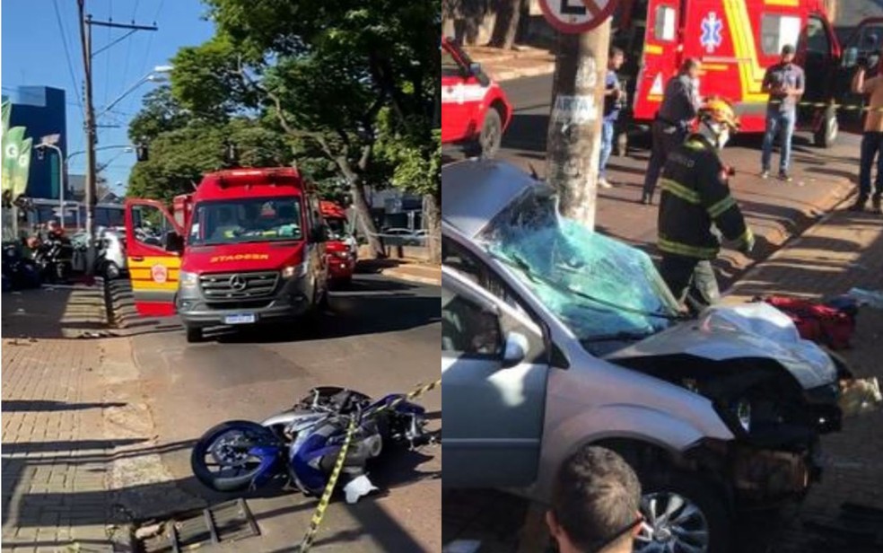 Colisão entre carro e moto deixa vítimas graves na Avenida Francisco Junqueira em Ribeirão Preto;