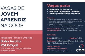 COOP busca jovens aprendizes para vagas no ABC