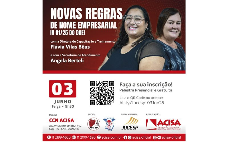 ACISA promove palestra sobre as novas regras de nome empresarial