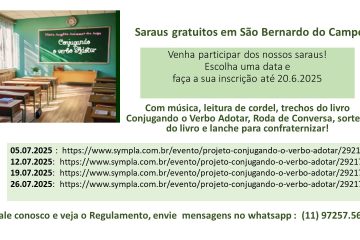 São Bernardo do Campo será palco do Projeto “Conjugando o Verbo Adotar” com saraus gratuitos